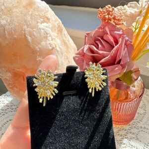 Gold and Silver Starburst Earrings